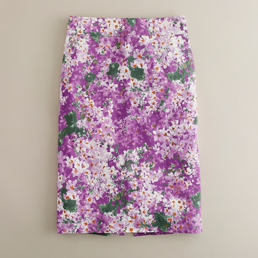 J Crew Watercolor Garden Pencil Skirt